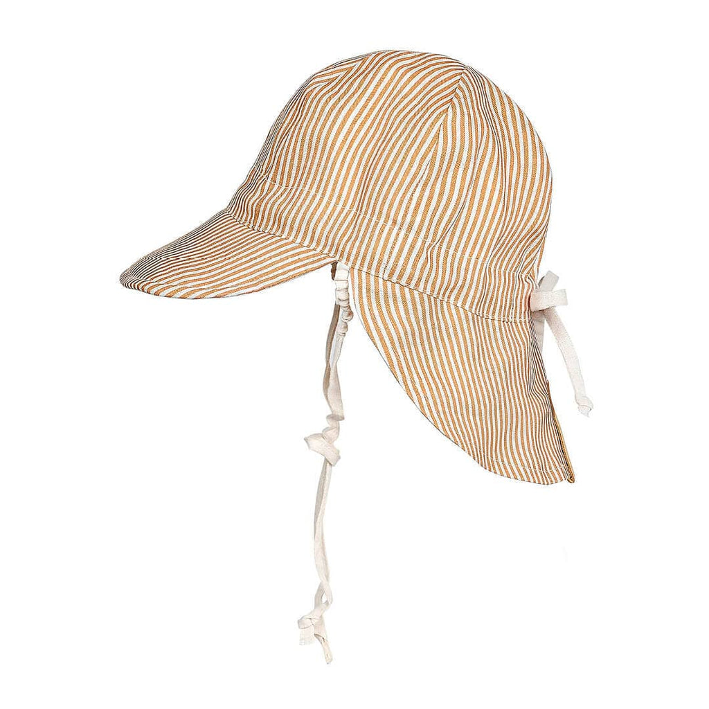 Striped sun hat with a white background