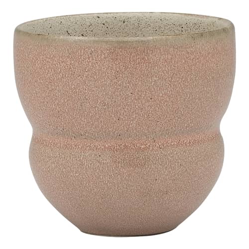 Textured beige pot on a white background