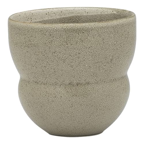 Textured ceramic pot on a white background