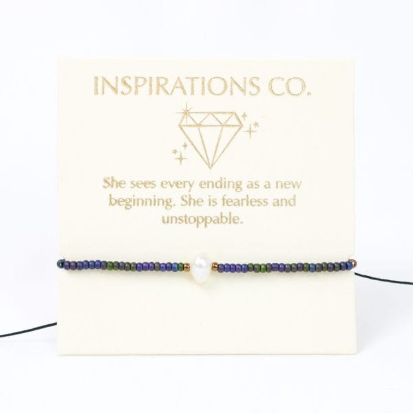 Bracelet with inspirational message on a card from Inspirations Co.