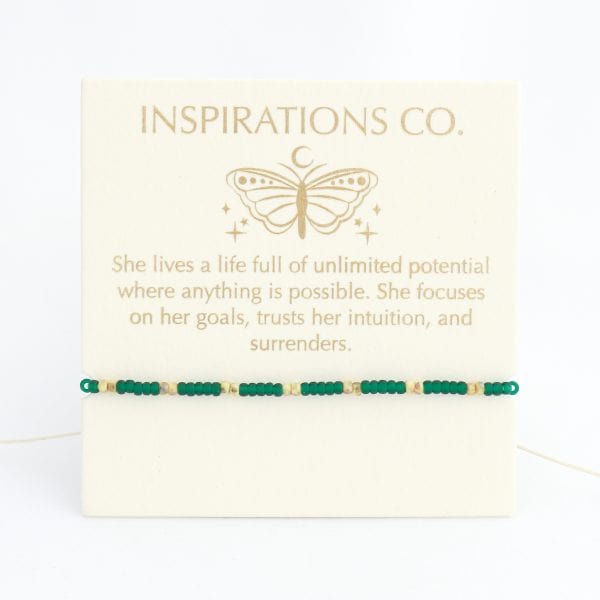 Bracelet with inspirational message on a card from Inspirations Co.
