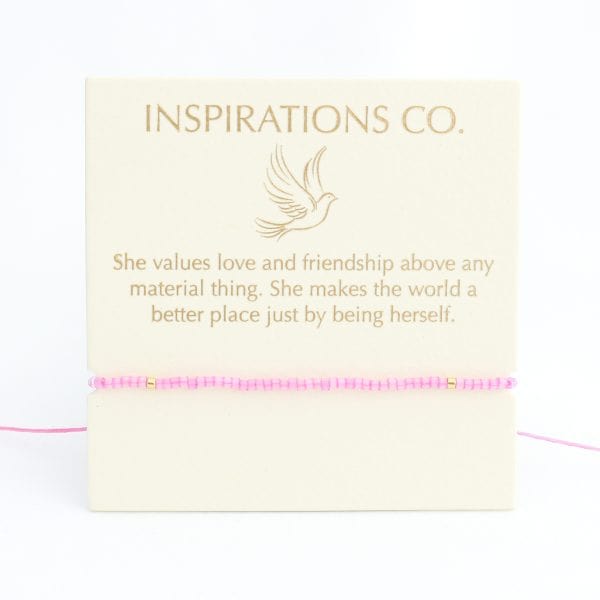 Bracelet with inspirational message on a card from Inspirations Co.