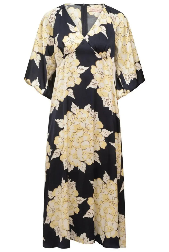 Floral dress with black background