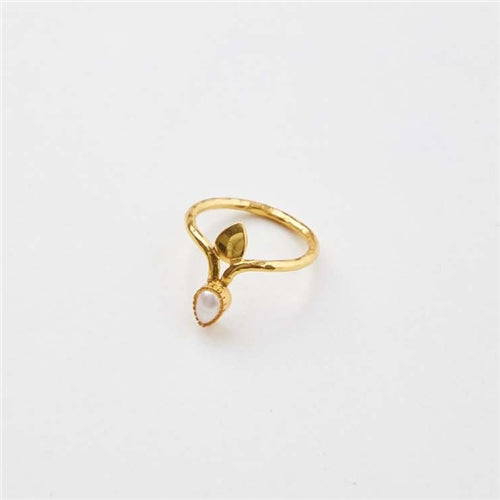 Gold Plated Red Moti Ring Design by Riana Jewellery at Pernia's Pop Up Shop  2024